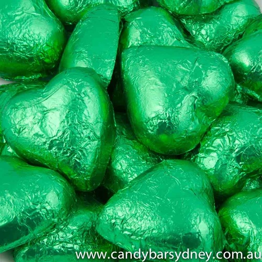 Green Belgian Chocolate Hearts 500g - 5kg