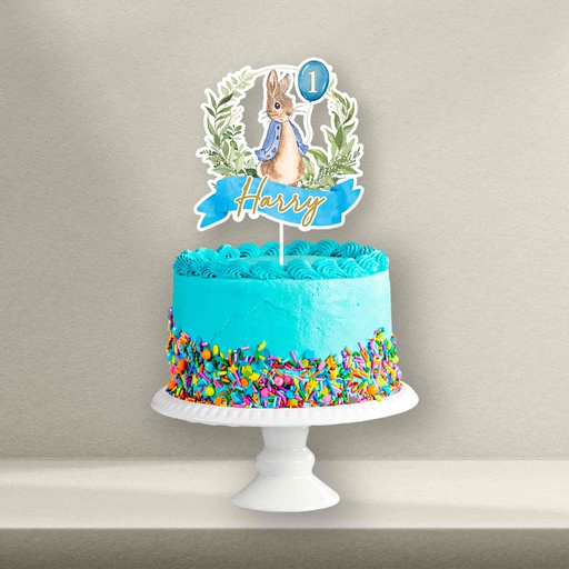 Blue Peter Rabbit Birthday Cake Topper