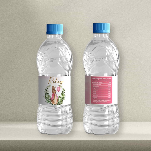 Pink Peter Rabbit Water Bottle Sticker