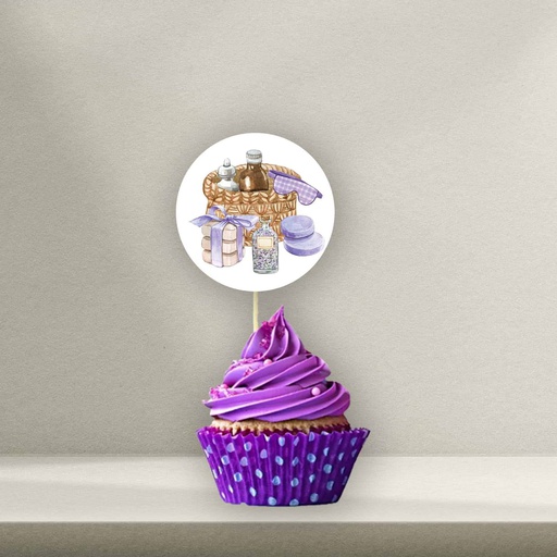 Pamper Party Cupcake Topper - Style 3