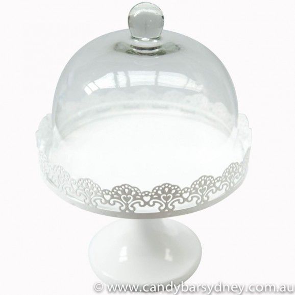 White Lace Metal Cake Dome