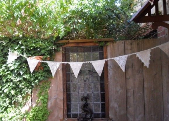 Vintage filigree lace bunting