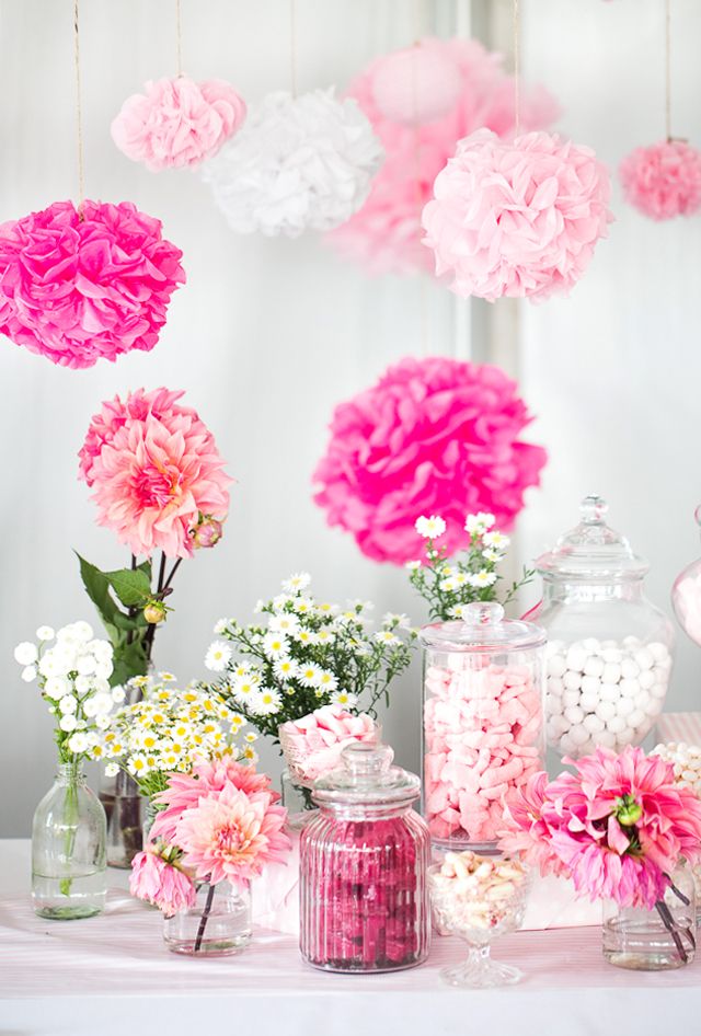 Pretty in pink candy buffet