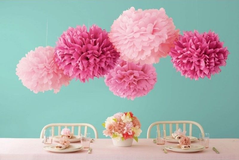 Pink pom poms by Martha Stewart