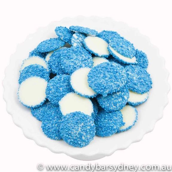 Blue Speckled White Chocolate Jewels