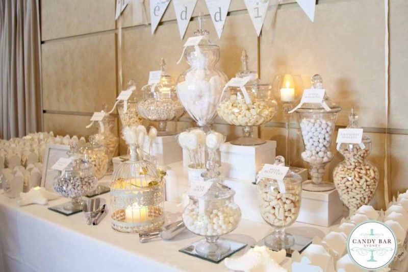 Ivory and White Wedding Candy Bar