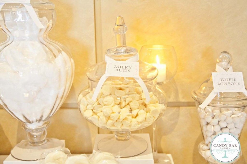 Ivory and White Wedding Candy Buffet