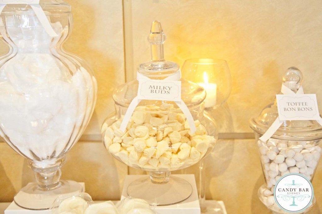 Ivory and White Wedding Candy Buffet