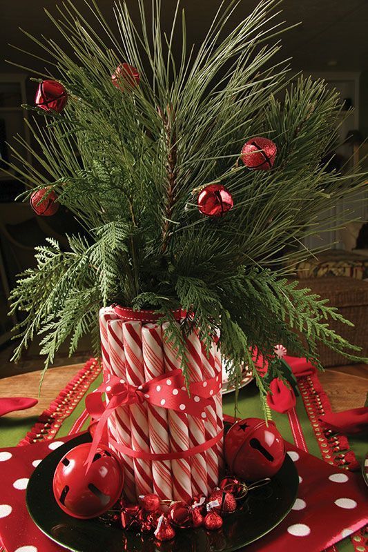 Candy cane centrepiece