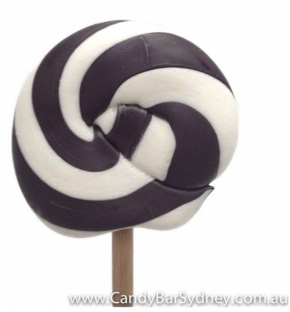Black and White Swirl Rock Candy Lollipop