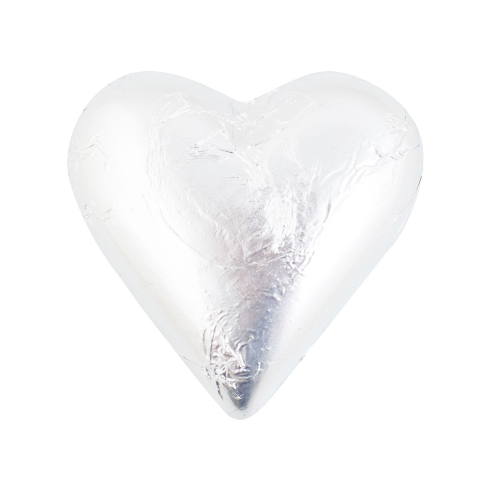 Silver Belgian Chocolate Hearts 30g x 30