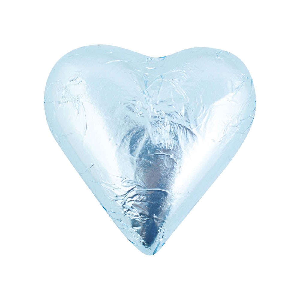 Light Blue Belgian Chocolate Hearts 30g x 30