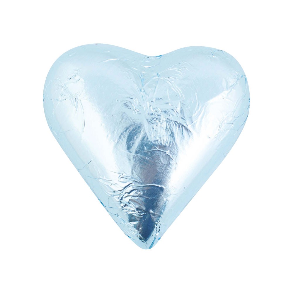 Light Blue Belgian Chocolate Hearts 30g x 30