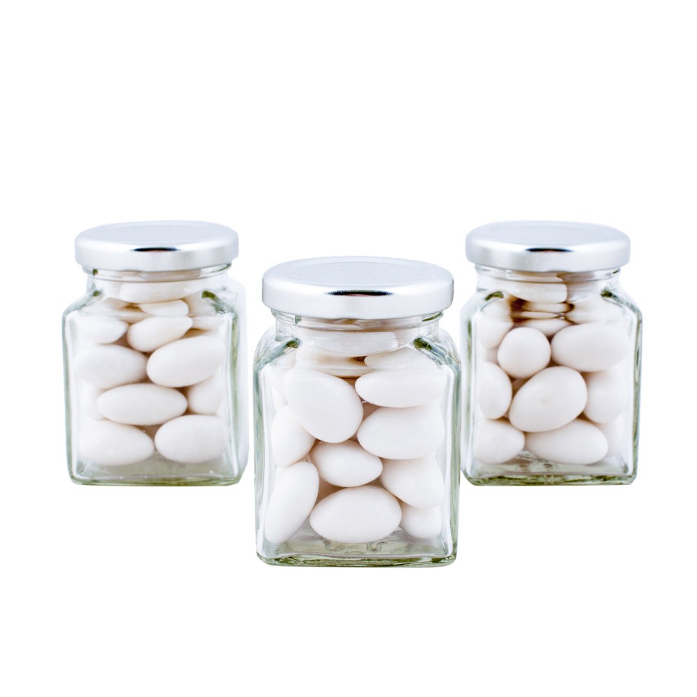 Square Bonbonniere Glass Jar 110ml