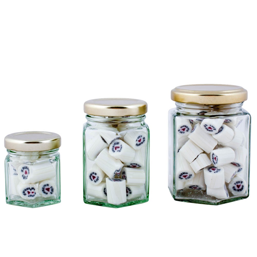 Hexagonal Bonbonniere Glass Jar 196ml