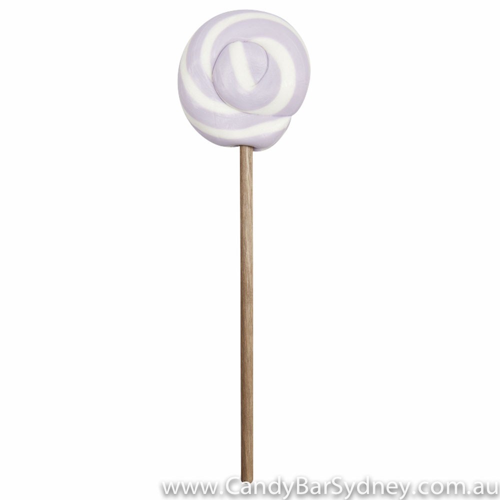 Light Purple &amp; White Swirl Rock Candy Lollipop