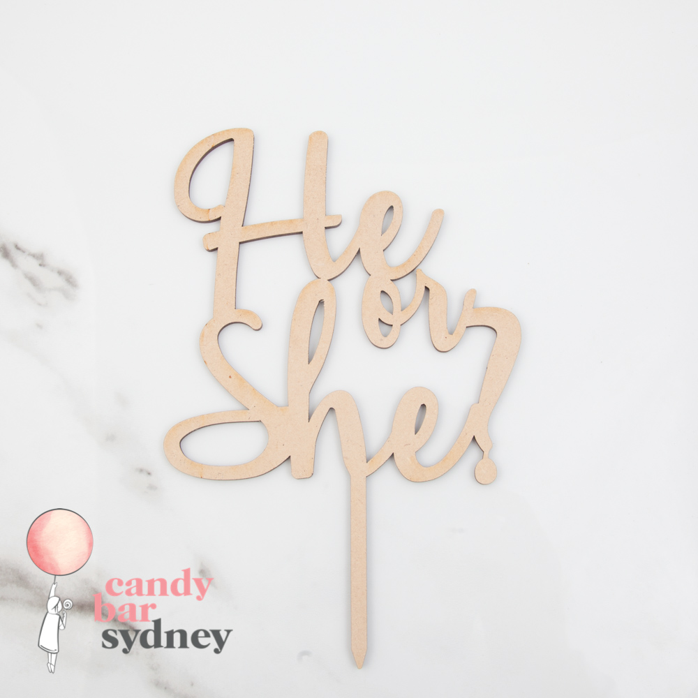 He or She Baby Reveal Cake Topper