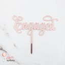 Gold Mirror Acrylic Engaged Cake Topper