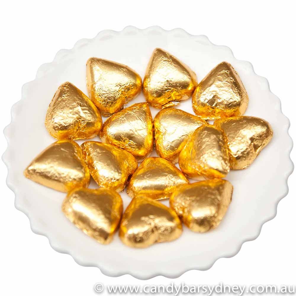 Gold Hearts in Cadbury Chocolate 500g - 5kg