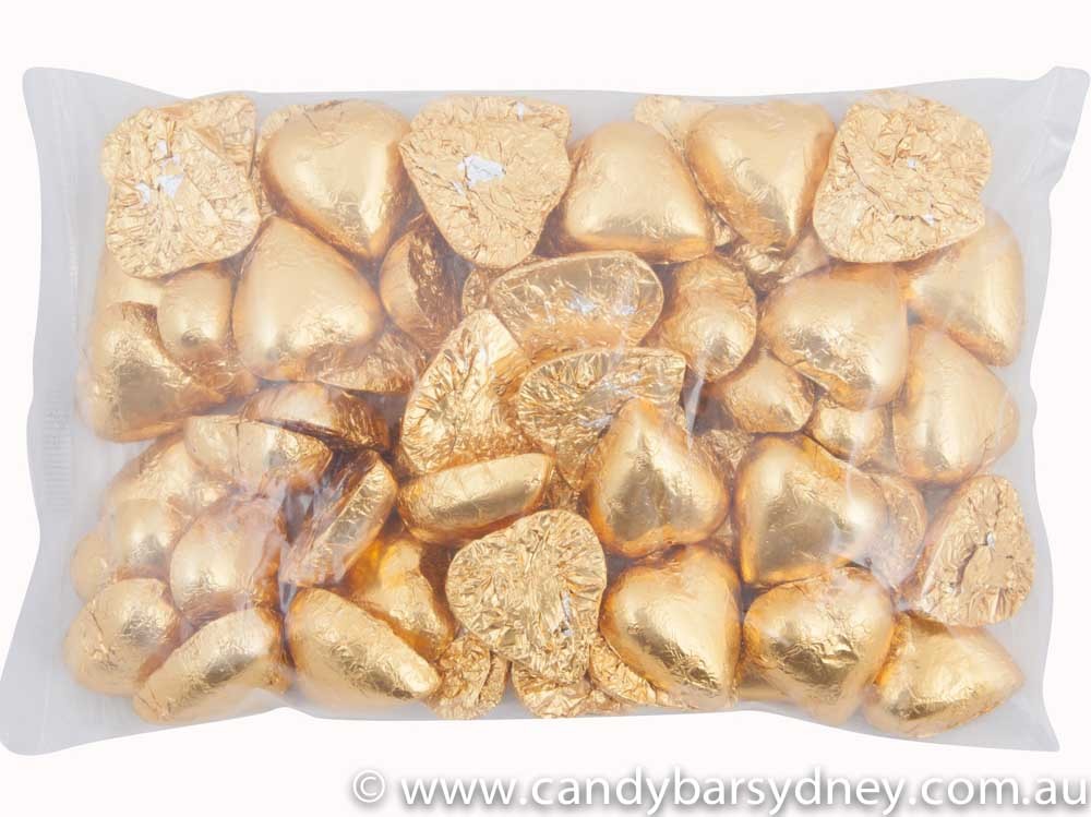 Gold Hearts in Cadbury Chocolate 500g - 5kg | Candy Bar Sydney