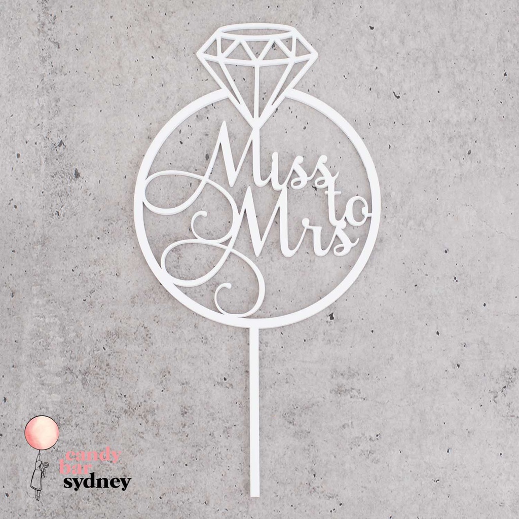 Miss to Mrs Engagement Ring Engaged Cake Topper
