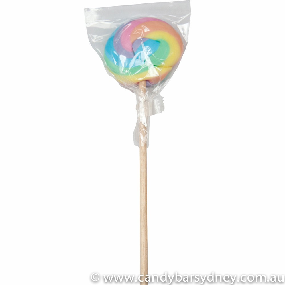 Rainbow Swirl Rock Candy Lollipop