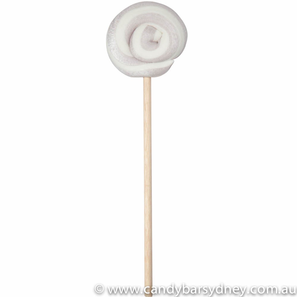 Silver and White Swirl Rock Candy Lollipop