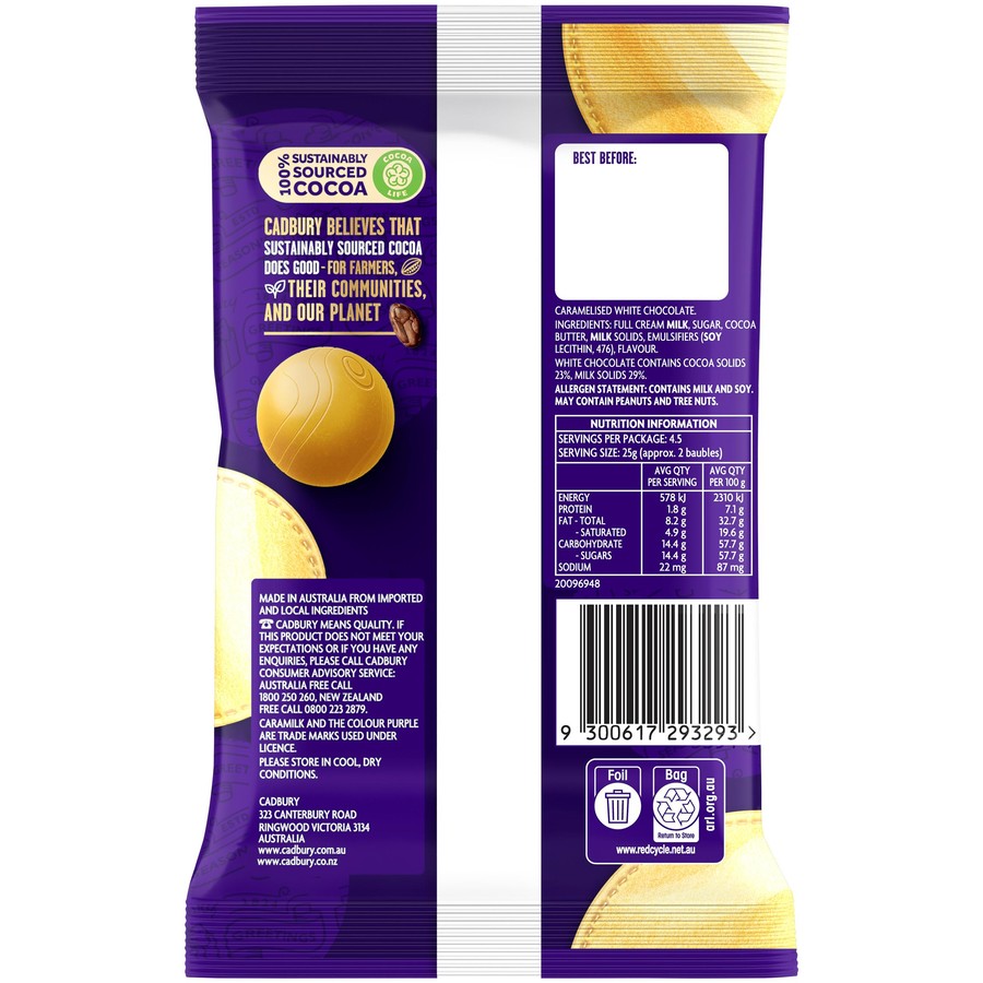 Cadbury Caramilk Baubles Bag 113g