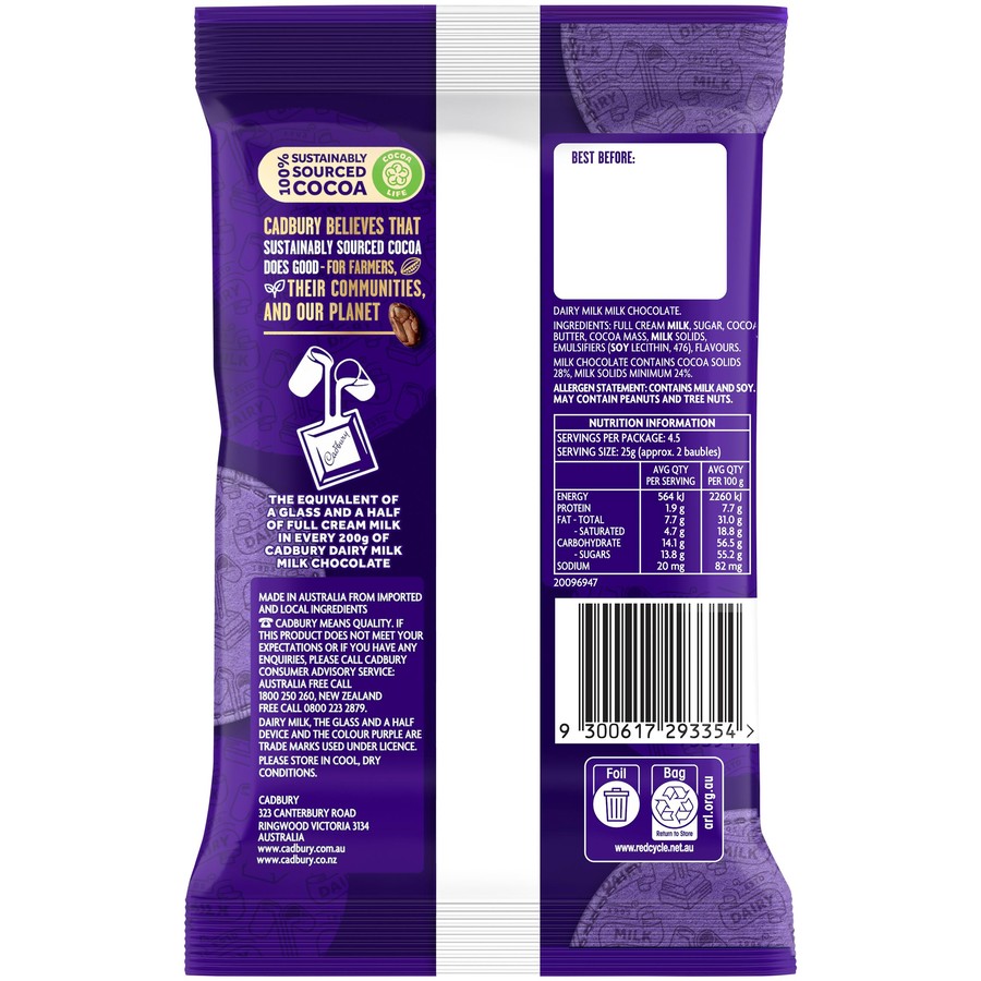 Cadbury Dairy Milk Baubles Bag 113g