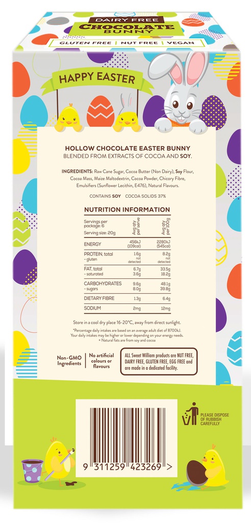Sweet William Hollow Chocolate Bunny 120g