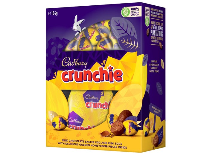 Cadbury Crunchie Chocolate Easter Egg Gift Box 184g