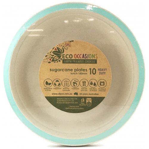 Sugarcane Mint Green Snack Plates 10 Pack