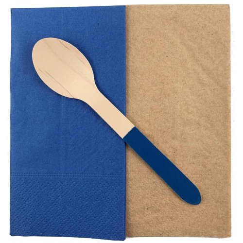 Wooden Royal Blue Spoon 10 Pack