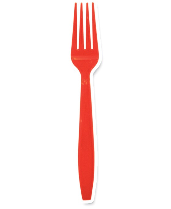 Red Plastic Forks 25 pack