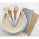 Wooden Silver Cutlery Sets 30 Pack
