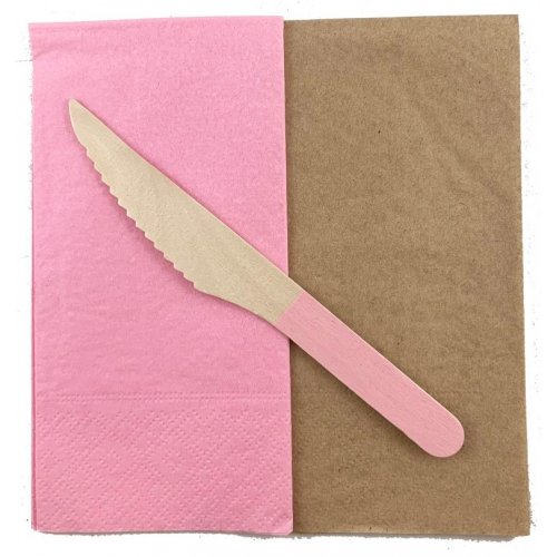 Wooden Light Pink Knives 10 Pack