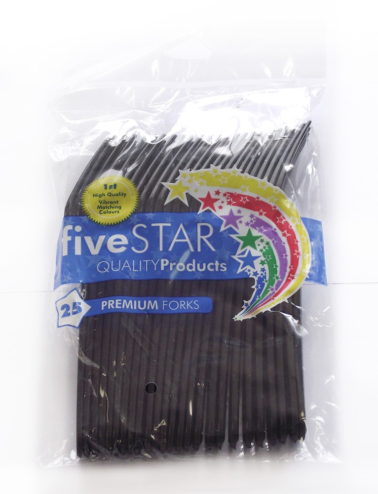 Black Plastic Forks 20 pack