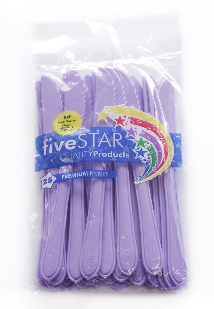 Lilac Plastic Knives 25 pack