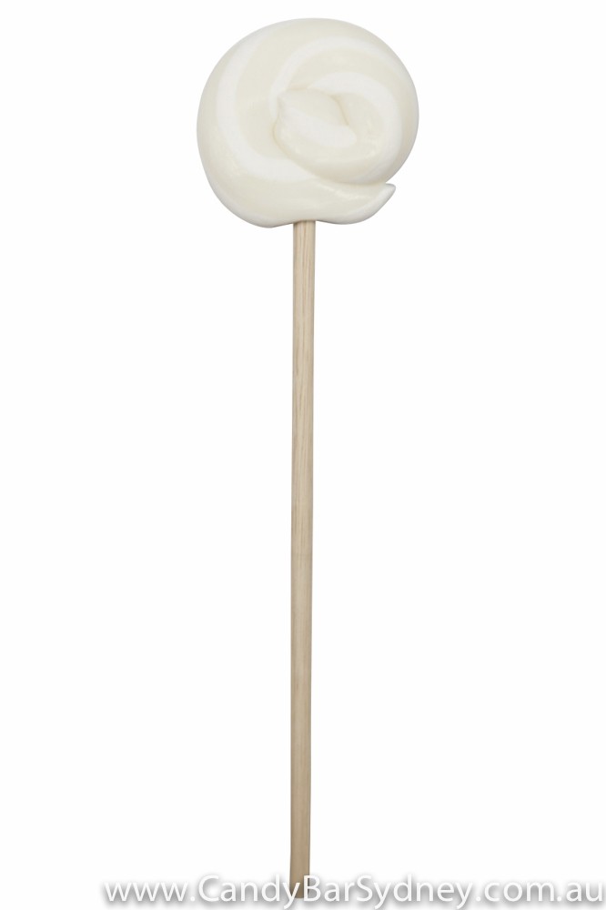 Ivory and White Swirl Rock Candy Lollipop