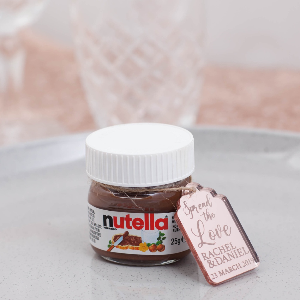 Mini Nutella Custom Bonbonniere Tags