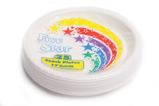 White Plastic Snack Plate 20 pack