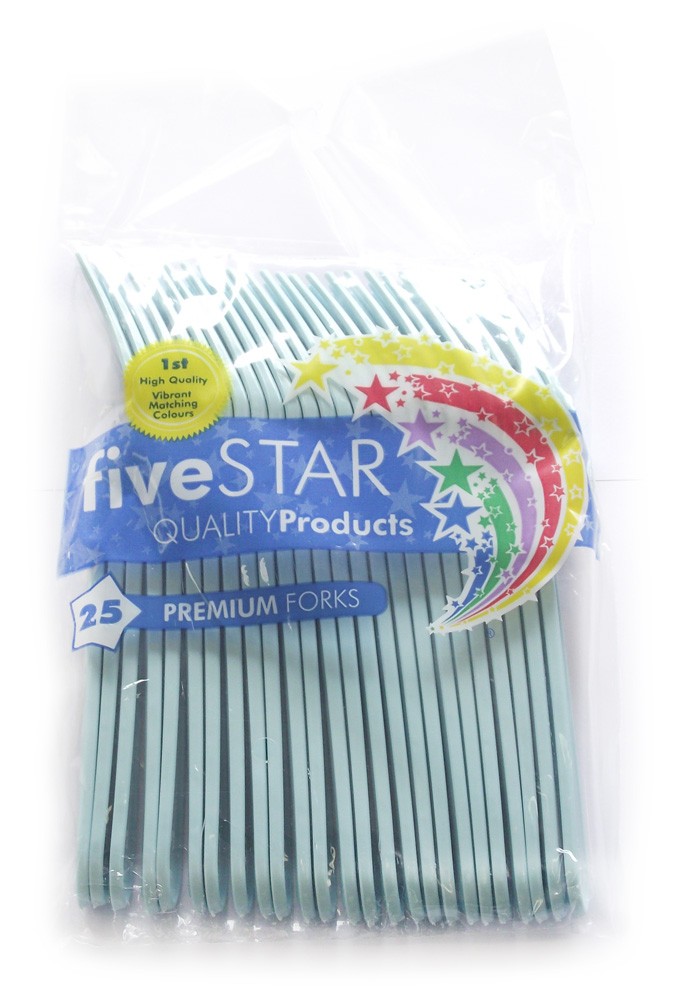 Light Blue Plastic Forks 20 pack