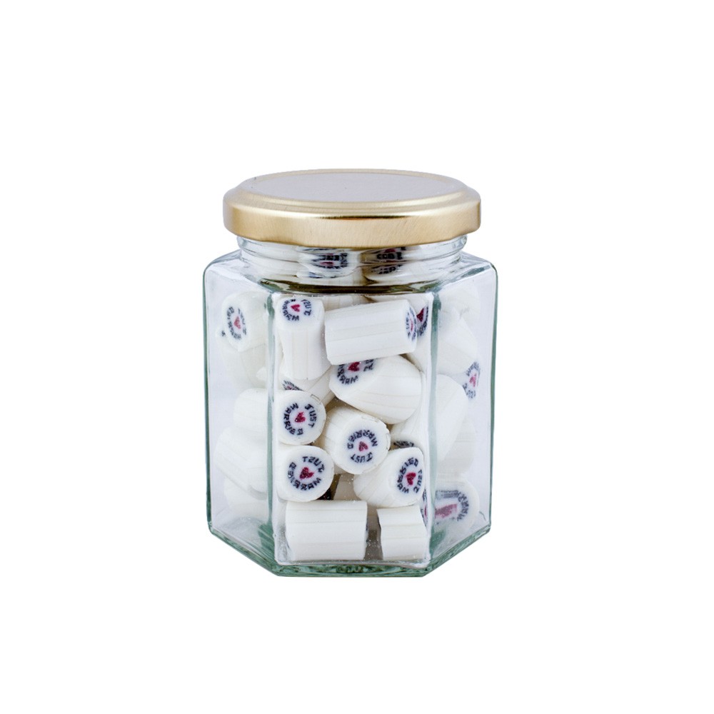 Hexagonal Bonbonniere Glass Jar 196ml