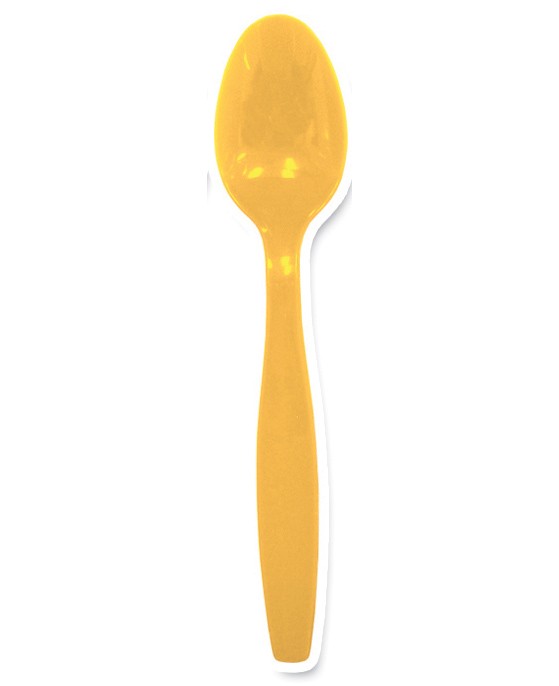 Yellow Plastic Dessert Spoons 25 pack | Candy Bar Sydney