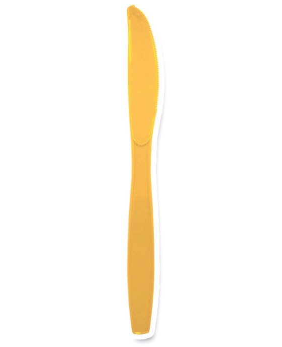 Yellow Plastic Knives 25 pack