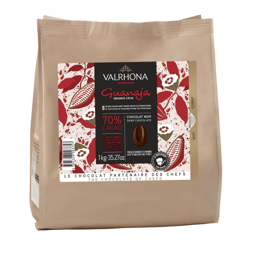 Valrhona Guanaja 70% Dark Couverture Chocolate Feves 1kg