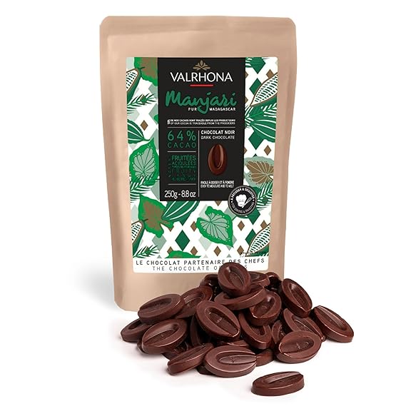 Valrhona Manjari 64% Dark Couverture Chocolate Feves 250g