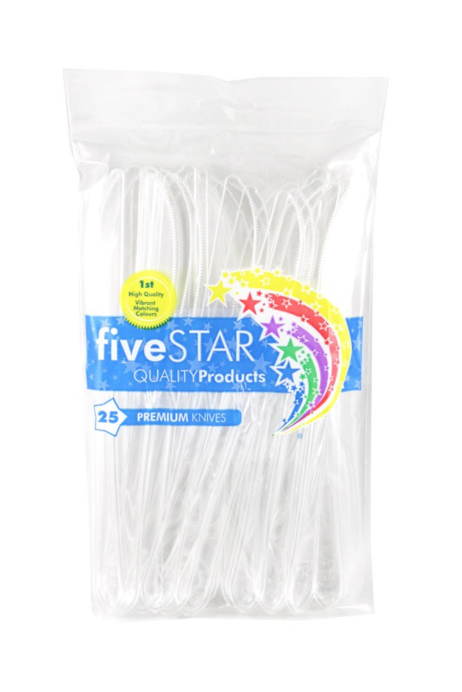 Clear Plastic Knives 25 pack