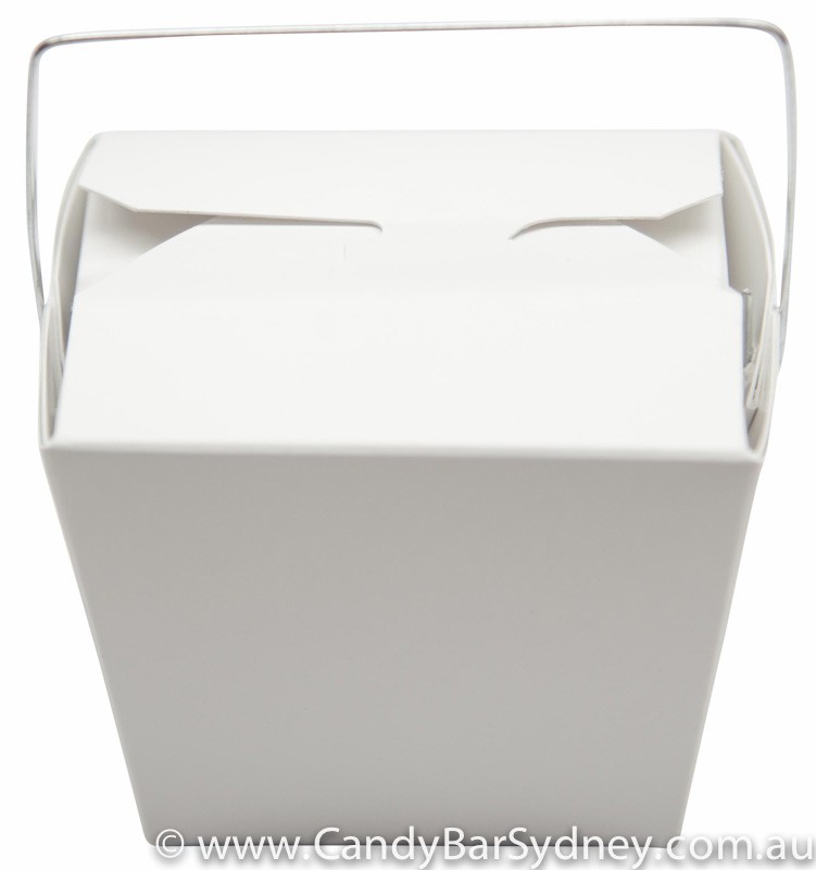 White Noodle Box with Handle 8oz - 50 pack