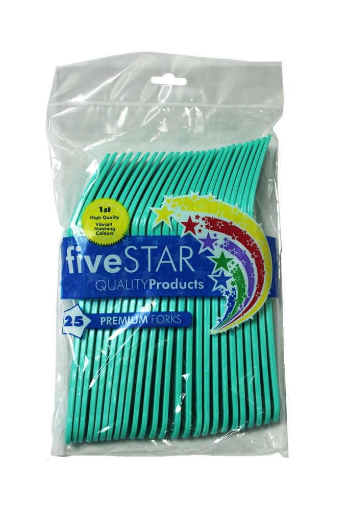 Turquoise Plastic Forks 25 pack